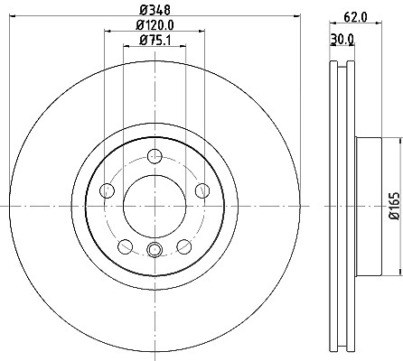 Hella Bremsscheibe [Hersteller-Nr. 8DD355129-301] für BMW