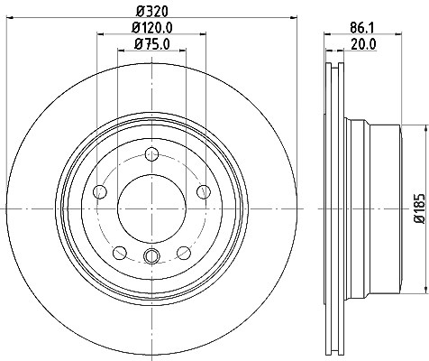 Hella Bremsscheibe [Hersteller-Nr. 8DD355129-571] für BMW