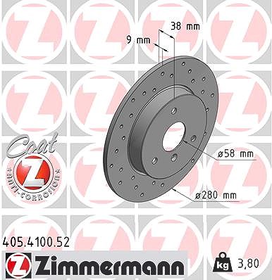 Zimmermann Sport-Bremsscheibe voll vorne [Hersteller-Nr. 405.4100.52] für Smart