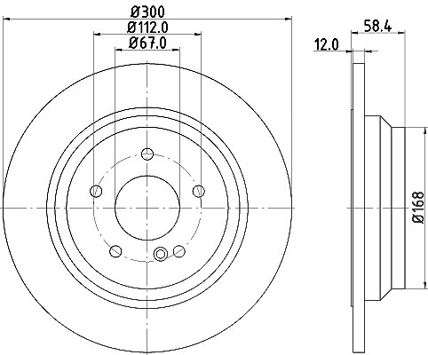 Hella Bremsscheibe [Hersteller-Nr. 8DD355115-411] für Mercedes-Benz