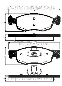 Triscan Bremsbelagsatz, Scheibenbremse [Hersteller-Nr. 811015047] für Fiat