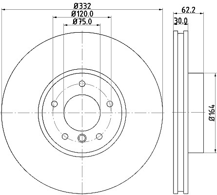 Hella 1x Bremsscheibe [Hersteller-Nr. 8DD355117-731] für BMW