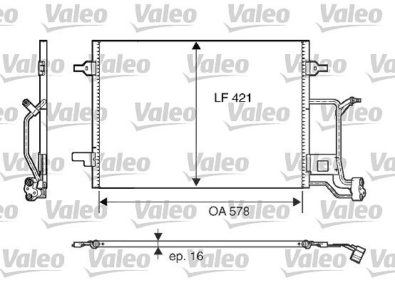 Valeo Kondensator, Klimaanlage [Hersteller-Nr. 817840] für VW, Audi