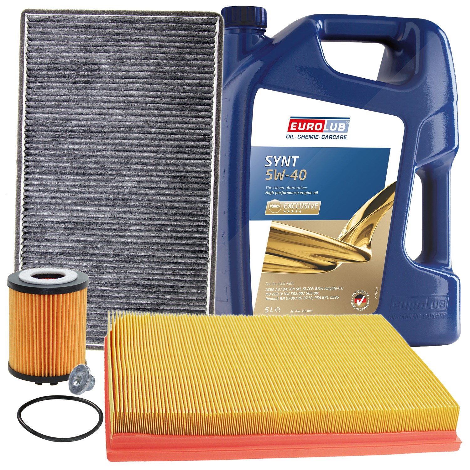 Bestprice Inspektionspaket Filtersatz SET A + 5l ÖL [Hersteller-Nr. 10493601] für Opel
