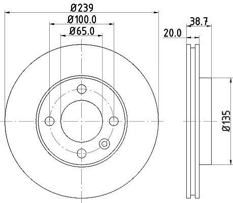 Hella Bremsscheibe [Hersteller-Nr. 8DD355100-191] für Seat, VW, Audi