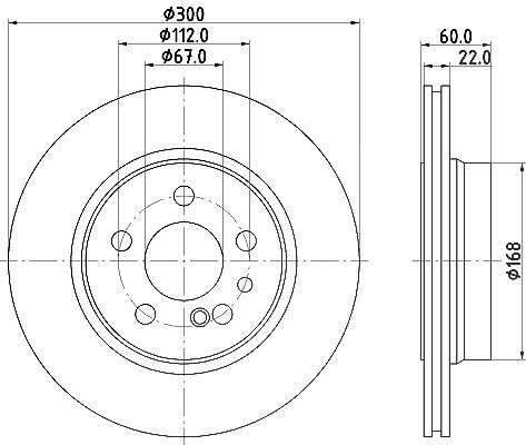 Hella Bremsscheibe [Hersteller-Nr. 8DD355102-711] für Mercedes-Benz