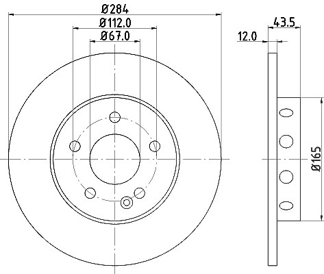 Hella Bremsscheibe [Hersteller-Nr. 8DD355102-951] für Mercedes-Benz
