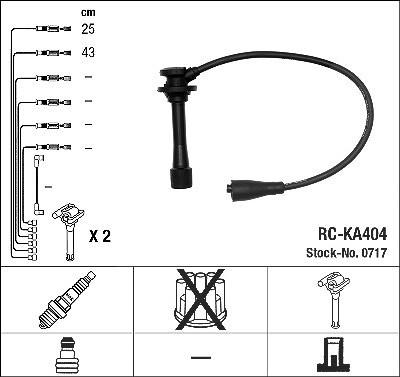 Ngk Zündleitungssatz [Hersteller-Nr. 0717] für Kia