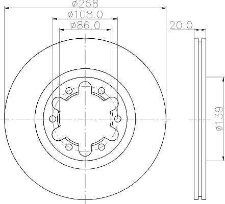 Hella Bremsscheibe [Hersteller-Nr. 8DD355117-671] für Mazda
