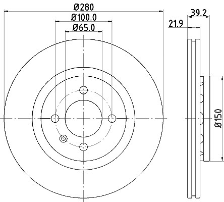 Hella Bremsscheibe [Hersteller-Nr. 8DD355101-831] für Seat, VW