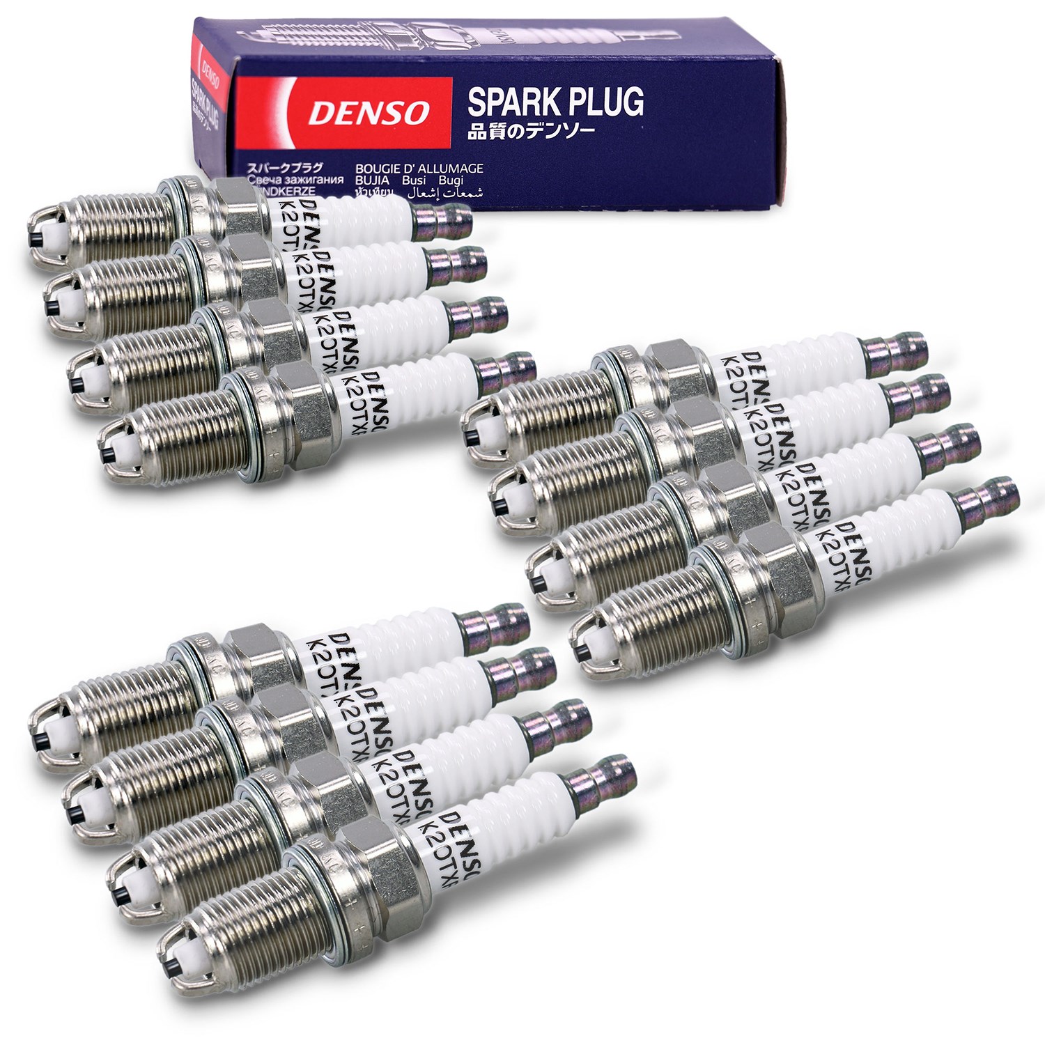 Denso 12x Zündkerze Nickel K20TXR [Hersteller-Nr. K20TXR] für Renault, Alpina, Vauxhall, BMW, Fiat, Rolls-royce, Morgan, Dacia, Bedford, Smart, Citroë