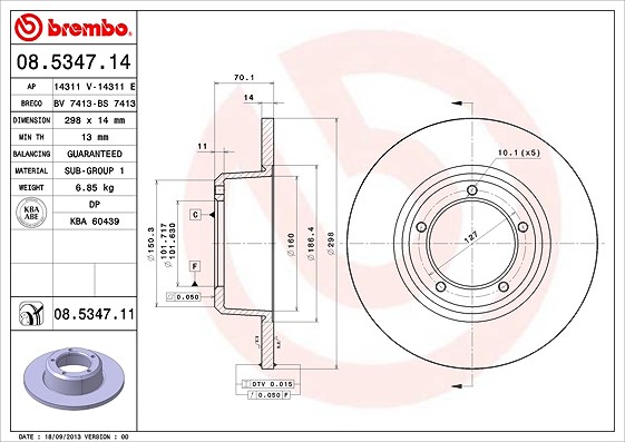 Brembo Bremsscheibe [Hersteller-Nr. 08.5347.11] für Land Rover