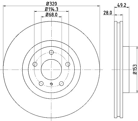 Hella Bremsscheibe [Hersteller-Nr. 8DD355128-771] für Infiniti, Nissan