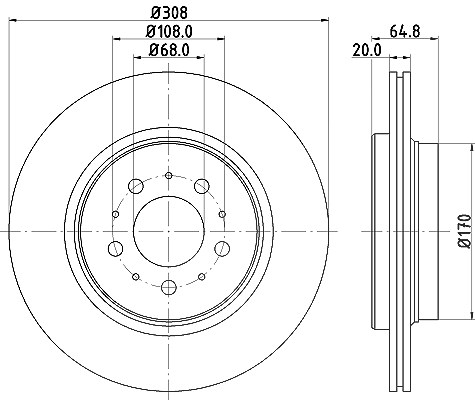 Hella Bremsscheibe [Hersteller-Nr. 8DD355110-611] für Volvo