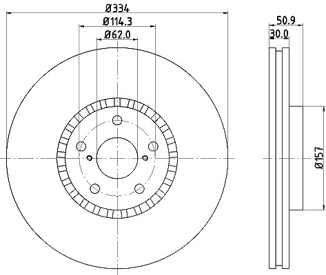 Hella Bremsscheibe [Hersteller-Nr. 8DD355129-841] für Lexus