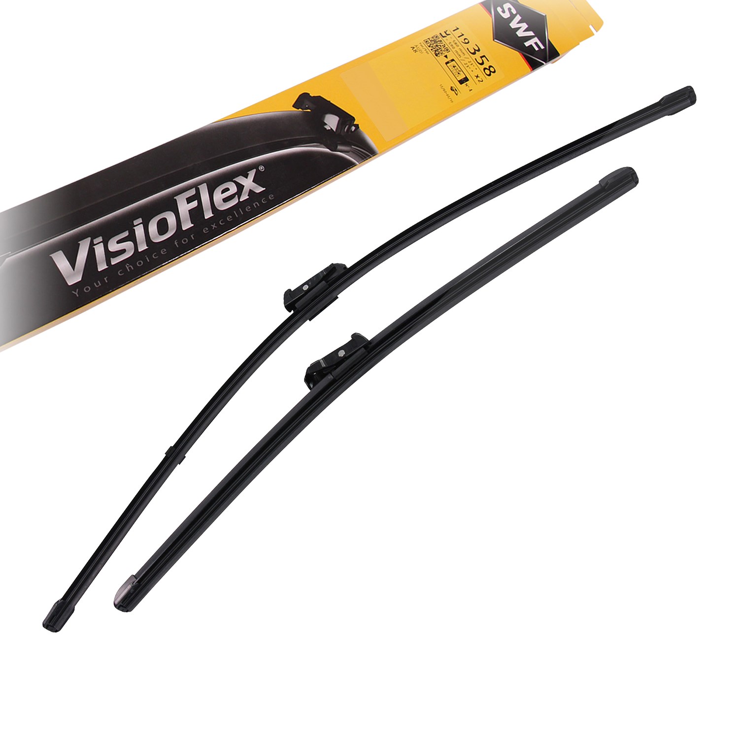 Swf 2x Wischblatt VISIOFLEX, vorne [Hersteller-Nr. 119298] für Alfa Romeo, Kia, Lancia, Fiat, Skoda, Hyundai, Mg, Peugeot, VW