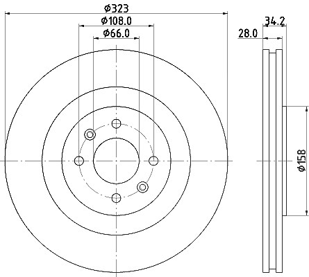 Hella Bremsscheibe [Hersteller-Nr. 8DD355120-401] für Ds, Peugeot, Citroën