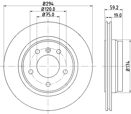 Hella Bremsscheibe [Hersteller-Nr. 8DD355106-571] für BMW