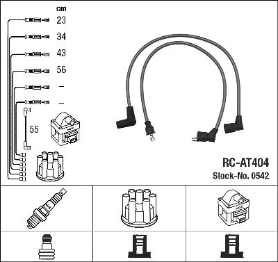 Ngk Zündleitungssatz [Hersteller-Nr. 0542] für Austin, Mg, Rover