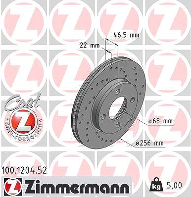 Zimmermann Bremsscheibe [Hersteller-Nr. 100.1204.52] für Audi