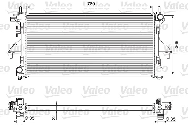 Valeo Kühler, Motorkühlung [Hersteller-Nr. 701727] für Citroën, Fiat, Peugeot