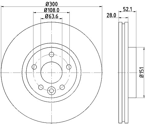 Hella Bremsscheibe [Hersteller-Nr. 8DD355116-221] für Ford