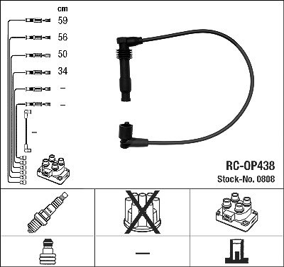 Ngk Zündleitungssatz [Hersteller-Nr. 0808] für Opel, Vauxhall