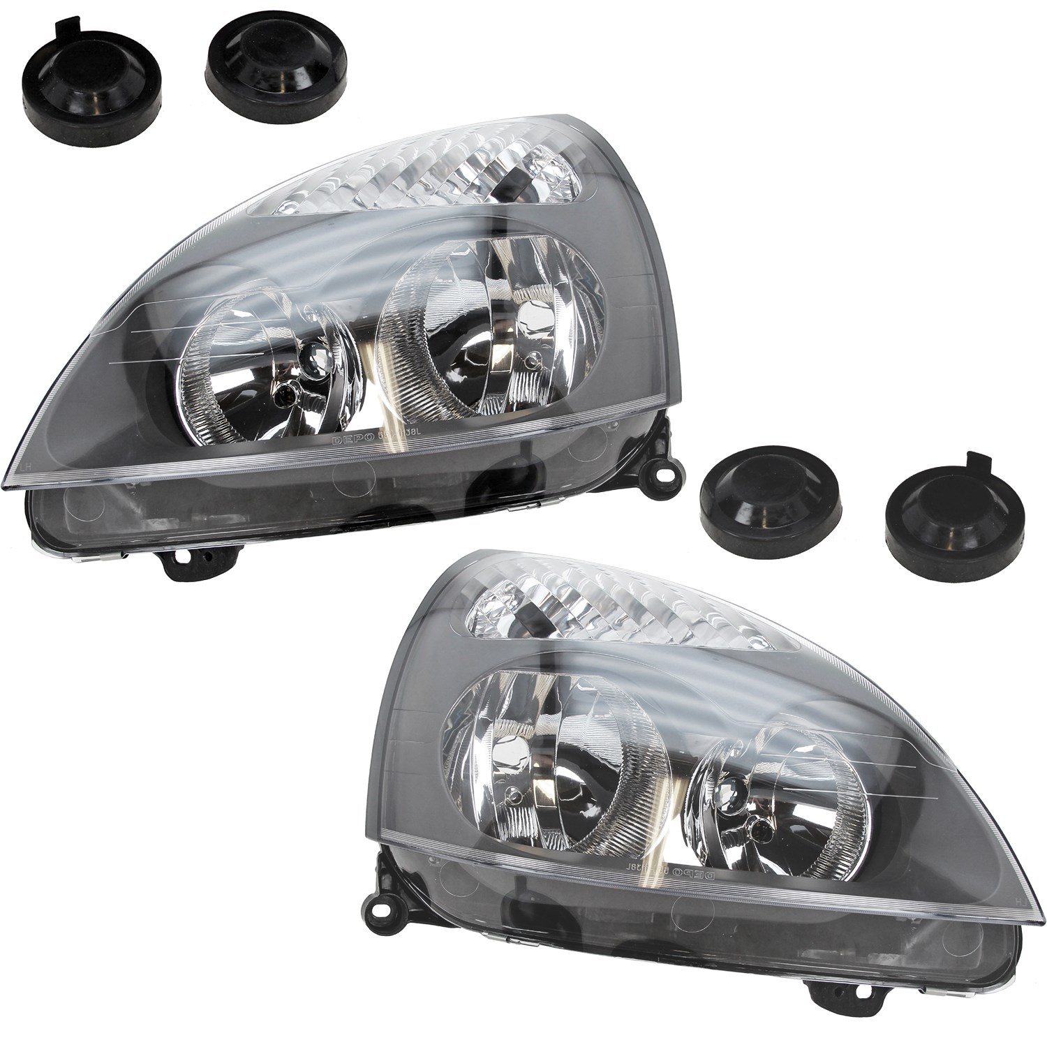 Bestprice 2x Scheinwerfer H7/H1 Grau ohne Stellmotor [Hersteller-Nr. 10429227] für Renault