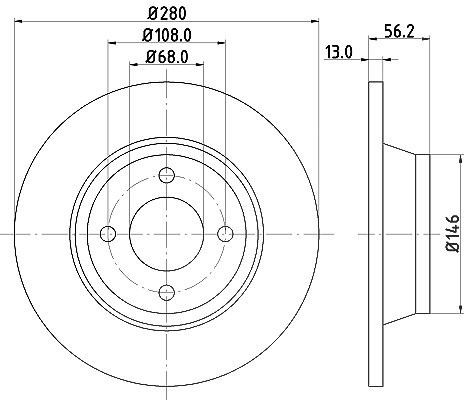 Hella Bremsscheibe [Hersteller-Nr. 8DD355103-071] für Audi