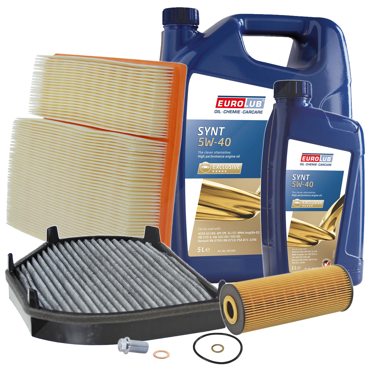Bestprice Inspektionspaket Filtersatz SET A + 6l ÖL [Hersteller-Nr. 10493617] für Mercedes-Benz