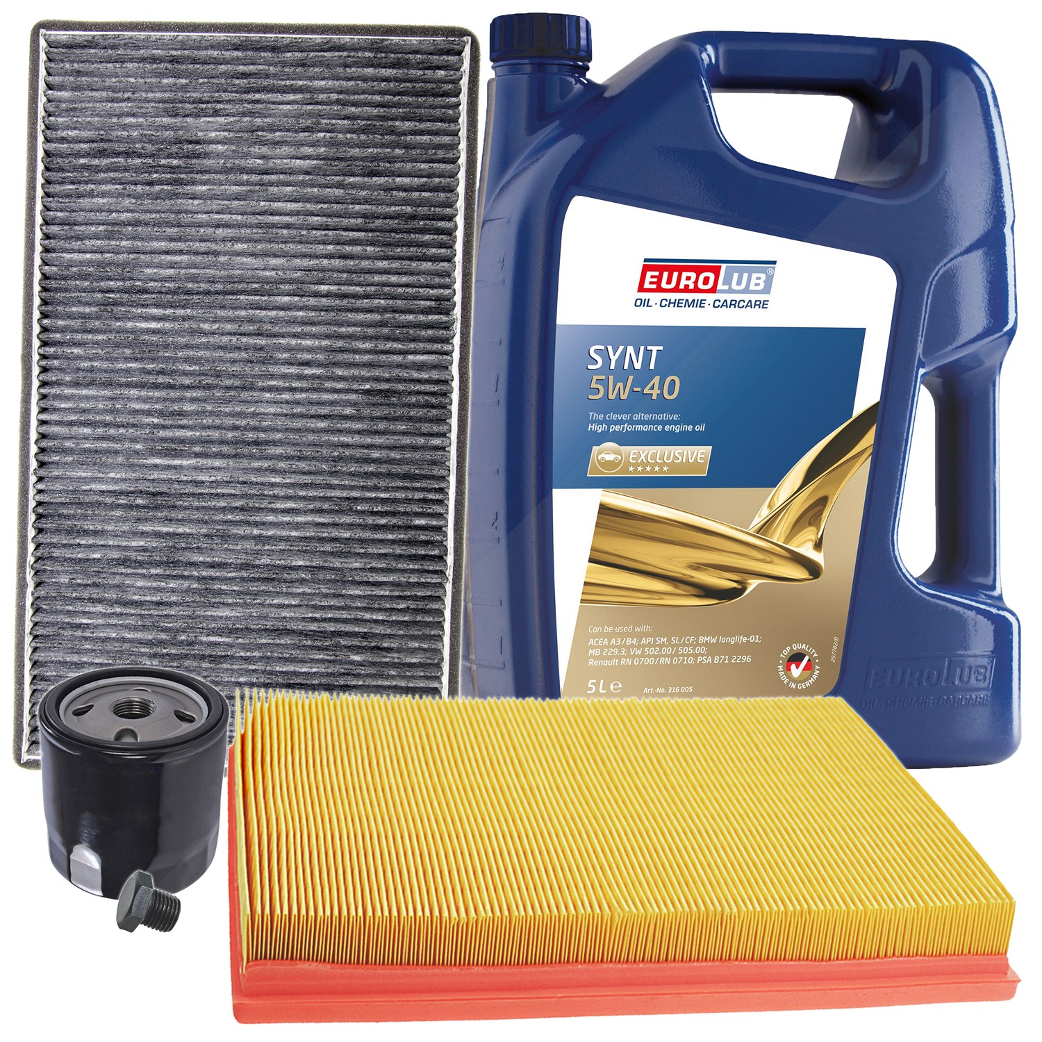 Bestprice Inspektionspaket Filtersatz SET A + 5l ÖL [Hersteller-Nr. 10493618] für Opel