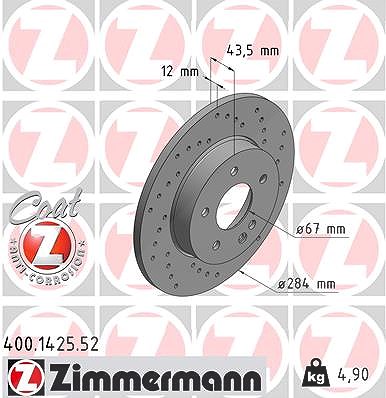 Zimmermann Bremsscheibe [Hersteller-Nr. 400.1425.52] für Mercedes-Benz
