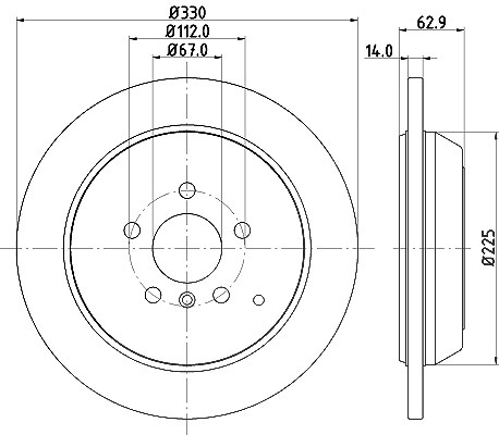 Hella Bremsscheibe [Hersteller-Nr. 8DD355113-211] für Mercedes-Benz