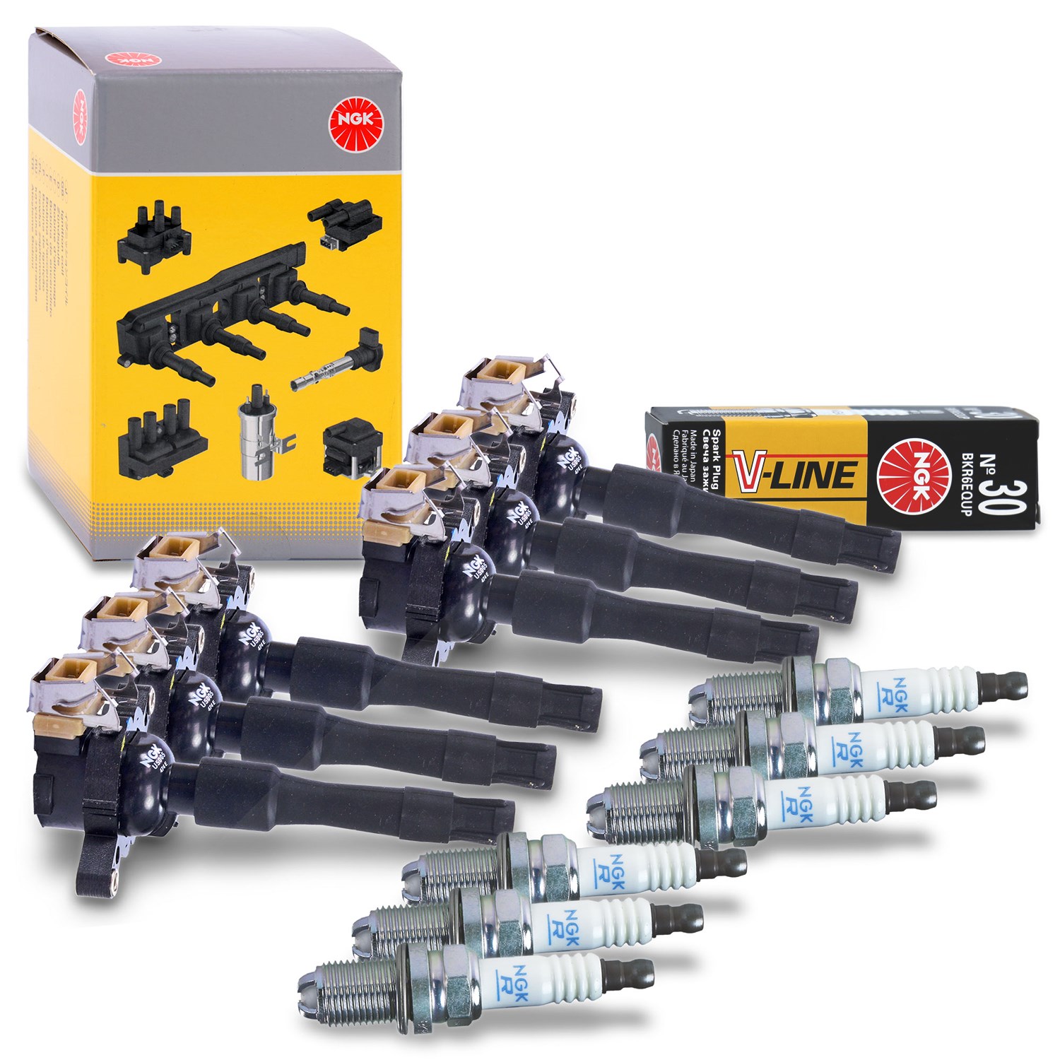 Ngk 6x Zünspule + Zündkerze [Hersteller-Nr. 40208309] für BMW