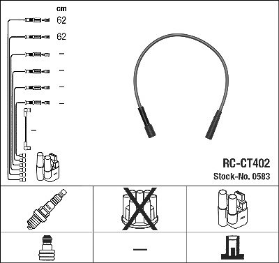 Ngk Zündleitungssatz [Hersteller-Nr. 0583] für Citroën