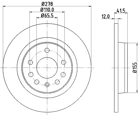 Hella Bremsscheibe [Hersteller-Nr. 8DD355109-211] für Opel, Saab, Fiat, Vauxhall