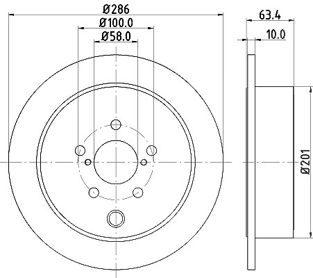 Hella Bremsscheibe Hinterachse Voll [Hersteller-Nr. 8DD355116-421] für Subaru, Toyota