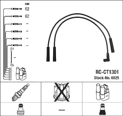 Ngk Zündleitungssatz [Hersteller-Nr. 6025] für Citroën