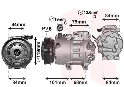 Van Wezel Kompressor, Klimaanlage [Hersteller-Nr. 8200K374] für Kia, Hyundai
