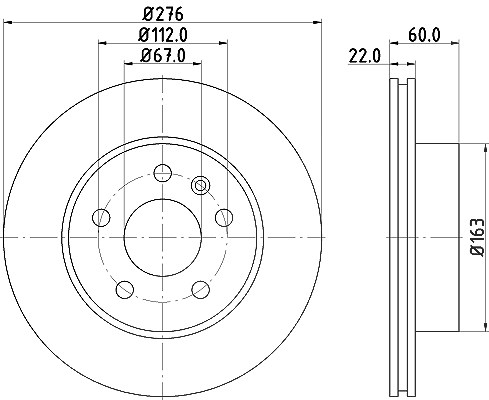 Hella Bremsscheibe [Hersteller-Nr. 8DD355104-521] für Mercedes-Benz
