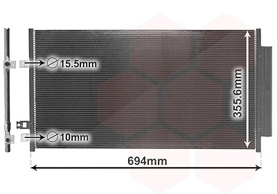 Van Wezel Kondensator, Klimaanlage [Hersteller-Nr. 17015701] für Alfa Romeo, Fiat, Jeep