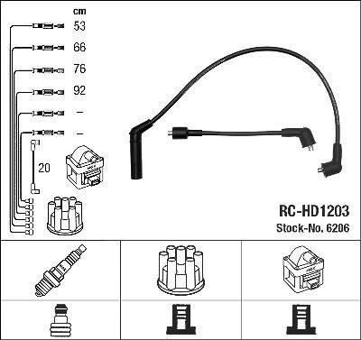 Ngk Zündleitungssatz [Hersteller-Nr. 6206] für Hyundai