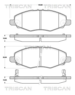 Triscan Bremsbelagsatz, Scheibenbremse [Hersteller-Nr. 811013067] für Toyota