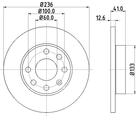 Hella Bremsscheibe [Hersteller-Nr. 8DD355100-431] für Chevrolet, Opel, Vauxhall