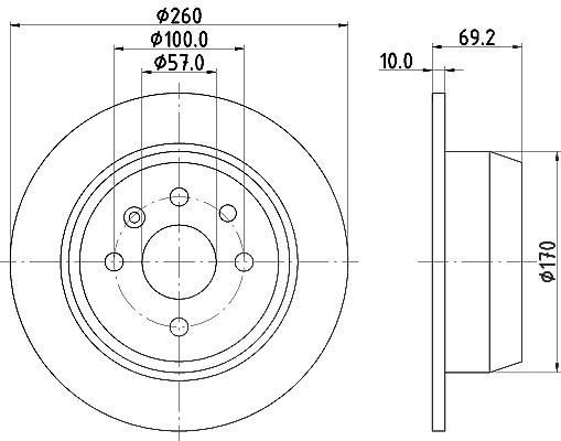 Hella Bremsscheibe [Hersteller-Nr. 8DD355102-731] für Opel, Vauxhall