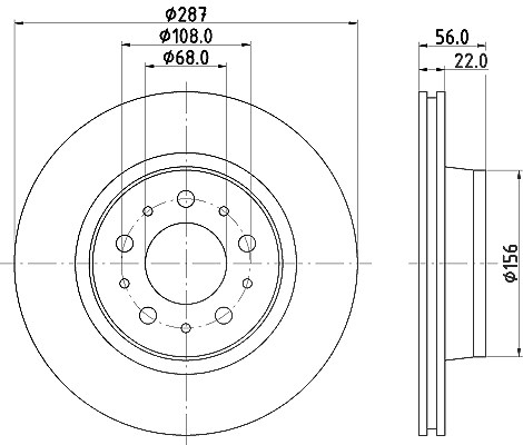 Hella Bremsscheibe [Hersteller-Nr. 8DD355102-251] für Volvo