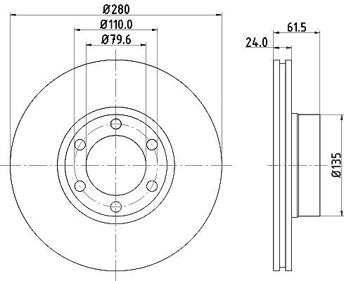 Hella Bremsscheibe [Hersteller-Nr. 8DD355106-611] für Vauxhall, Renault, Opel