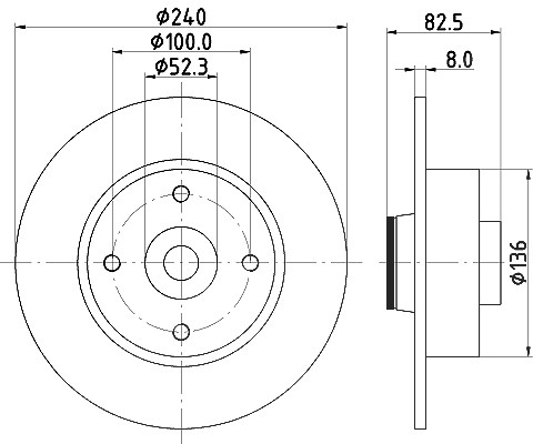 Hella Bremsscheibe [Hersteller-Nr. 8DD355123-241] für Nissan, Renault