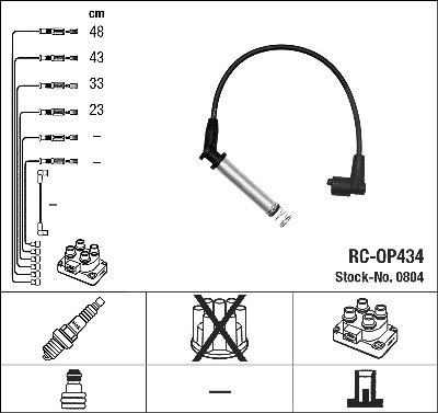 Ngk Zündleitungssatz [Hersteller-Nr. 0804] für Vauxhall, Opel