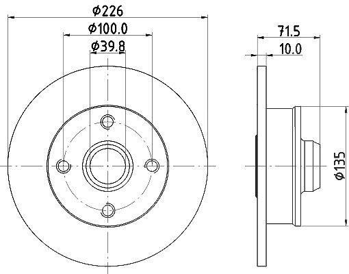Hella 1x Bremsscheibe [Hersteller-Nr. 8DD355113-461] für VW, Seat